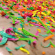crayon shavings close up