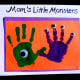 Green and purple painted hands make out of this world monsters and aliens.