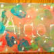 A colorful painting displaying my youngest son's name.