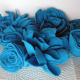 Blue flowers made from an old t-shirt