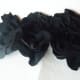 Black flowers made from 2 different black t-shirts