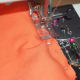 Sew the pieces together, going slowly to ensure that all three layers are sewn together.