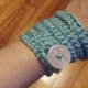 Crochet bracelet with button.