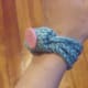 Chain stitch bangle with button.