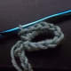 Single stitch around the loop.