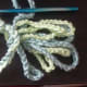 Continue alternating colours down the chain.