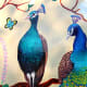 Peacock Seasons - by Rungtiwa Shianglum. A design by an artist resident in Chiang Mai, reflecting the natural beauty brought about by the changes in the seasons, and featuring exquisite images of peacocks