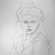 Drawing in vine charcoal on toned paper.
