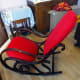 Side view of the rocking chair reupholstered.