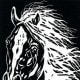 "His Majesty" linocut by Peggy Woods