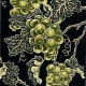 On the Vine hand colored linocut by Peggy Woods