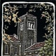 Untitled Linocut Hand Colored (St. Matthew Lutheran Church in Houston, Texas) by Peggy Woods