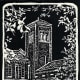 Untitled Linocut (St. Matthew Lutheran Church in Houston, Texas) by Peggy Woods