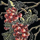 On the Vine hand colored linocut by Peggy Woods