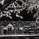 Old Katy Depot linocut by Peggy Woods