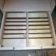 Slats upcycled from an old louvre door being used as drawer dividers