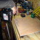 Fixing 6mm plywood over the battens to create the housing for the Meranti planks