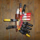 Use clamps to form the sheath over the blade.