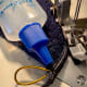 Serged curve with elastic loop. Seal the end.