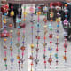 Fabric flowers and beads