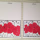 Notecards cut by paper trimmer.