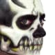 Skeleton makeup with elaborate jawbone and teeth shading