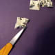 Unfold left side and fold down to the center fold line as shown.