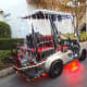 This cart is liberally draped with strings of lights and has the underbody cart lights too.