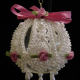 White Lace Pearls and Pink Ribbon Roses