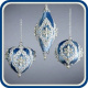 Victorian Lace Blue Velour Ornaments