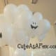 These Boo balloons have paper mouths and drawn-on eyes.