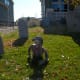 A typical 'haunted yard' set up, similar to what we had.