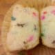 An inside look of the sprinkled cupcake.