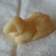 Marzipan was used to sculpt the lamb traditionally done in butter. It was a bit crumbly this year, though.