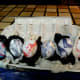 Here are my "tie-dyed" eggs fresh out of the pot.