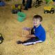 Playing in the corn box.