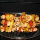 Kabobs with pineapple.