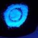 Shredded coconut looks bright under a black light.