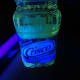Cooking oil glows a bright yellow.