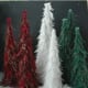To make thinner or shorter trees like in this little forest, carve away portions of the floral cone before decorating.