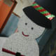 Snowman made from egg shells