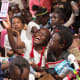 Girls celebrating their shoebox gifts in Zambia.