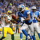 Detroit Lions in blue and silver