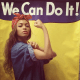 Beyonce, in a Rosie the Riveter homage she tweeted to fans.