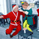 The Lynches as Santa and an Elf