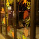 The doors adorned with leaf and swirlies