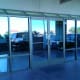 The storefront windows before the painting.
