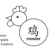 Shapes rooster template.
