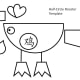 Half-circle rooster template.