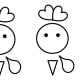 Large rooster head shapes template.
